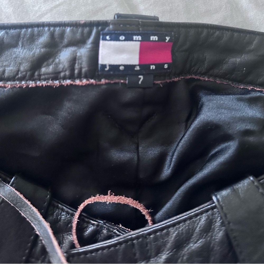 NWOT Y2K vintage leather lace up pants. Tommy Hilfiger. - Picture 8 of 13